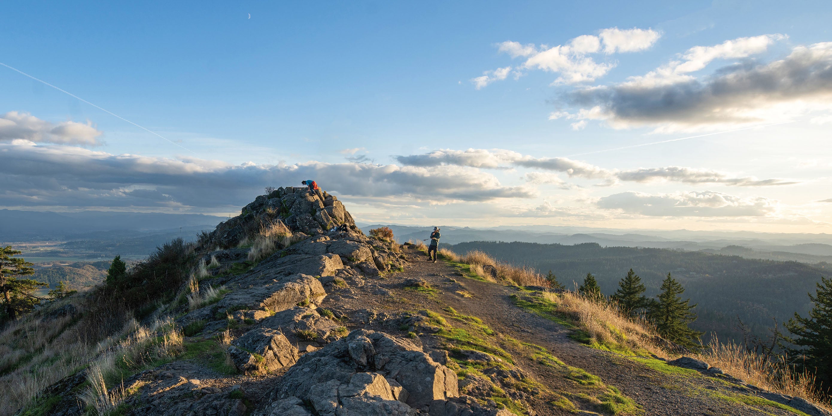 View from the top of Spencer Butte facing south into the afternoon light.